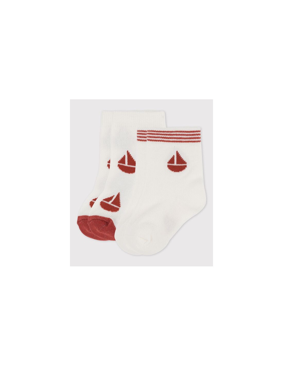 Petit Bateau Lot De 2 Paires Chaussettes Bébé Tricot Rayées - Confortables Et Antidérapantes